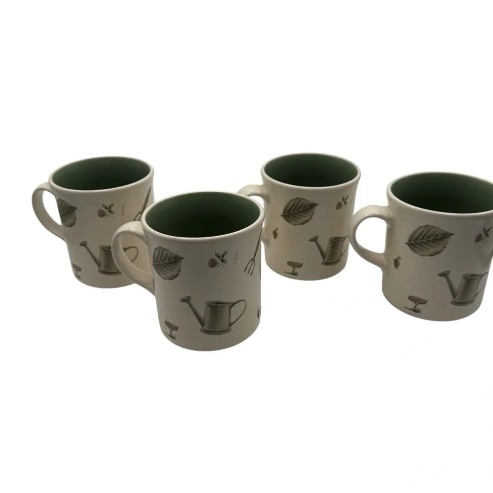 PFLATZGRAFF NATUREWOOD MUG SET – GREEN INTERIOR – GARDENING THEME